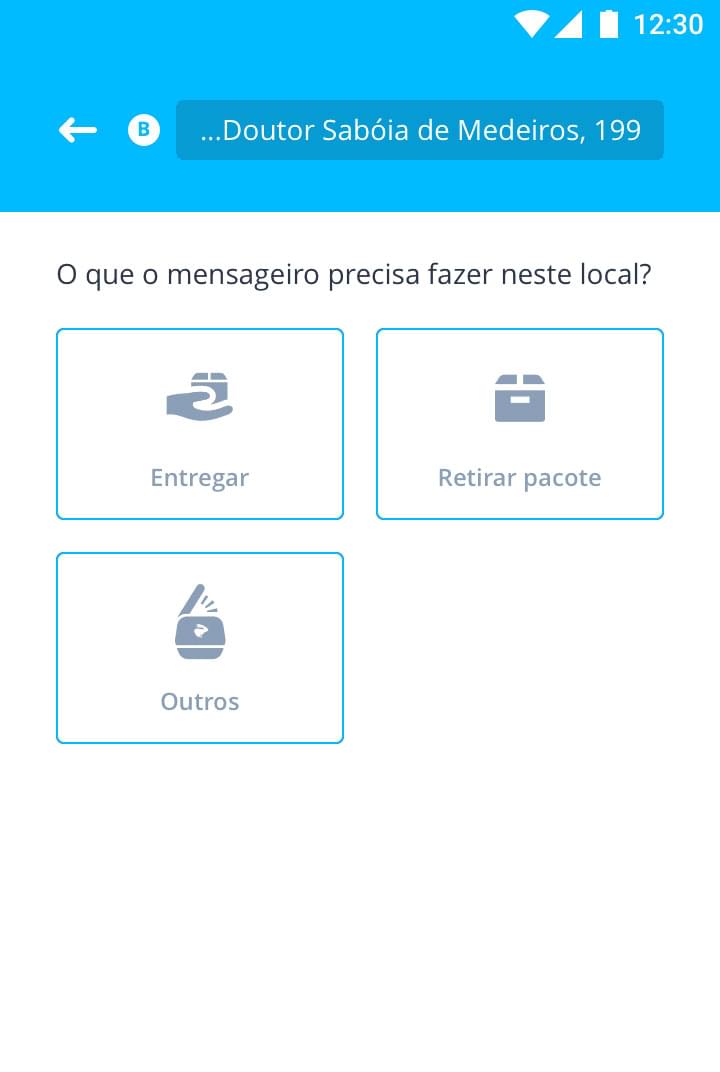 informações do pedido no app